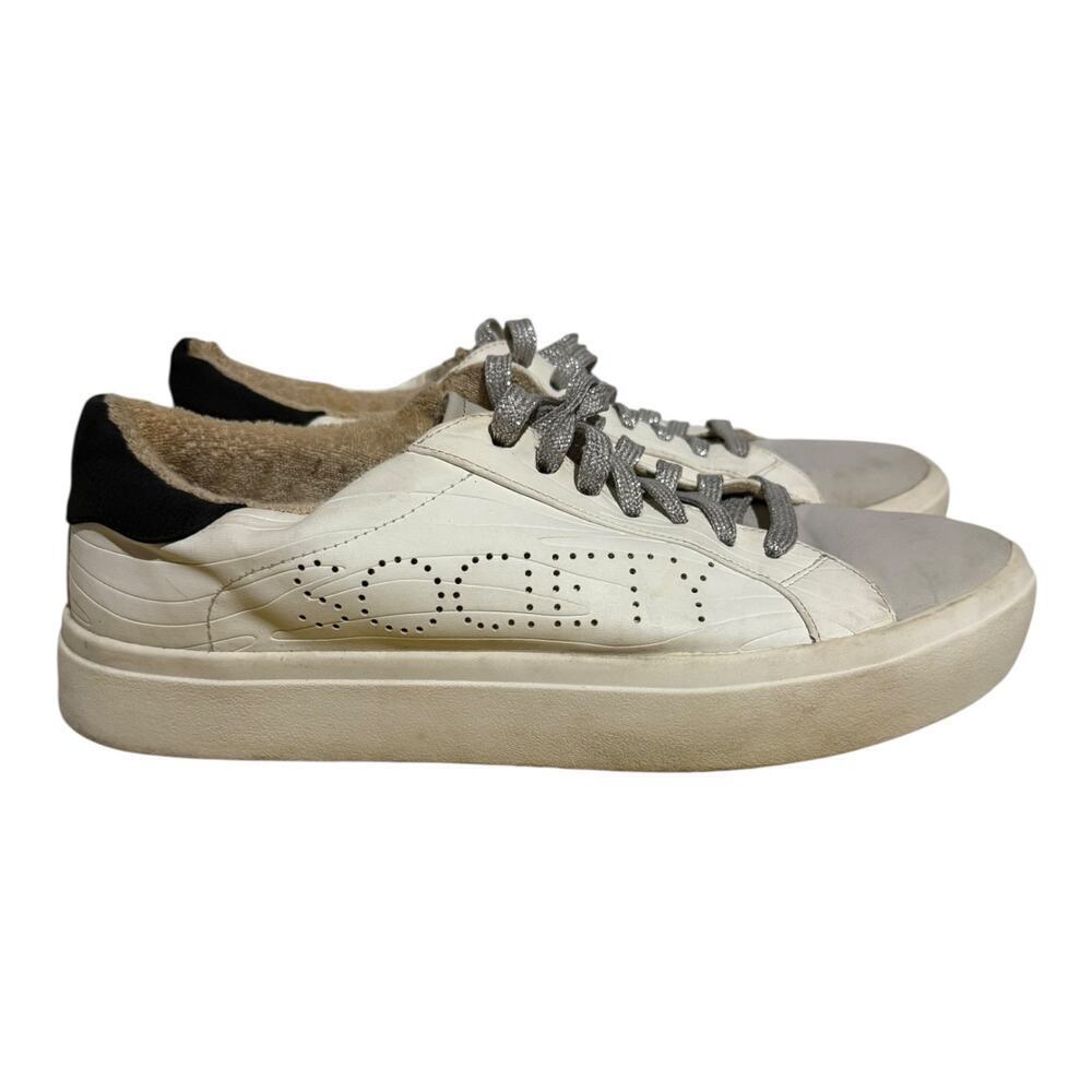 Sole Society Terlana Faux Fur Lined White Leather Sneakers Women's Size 8.5